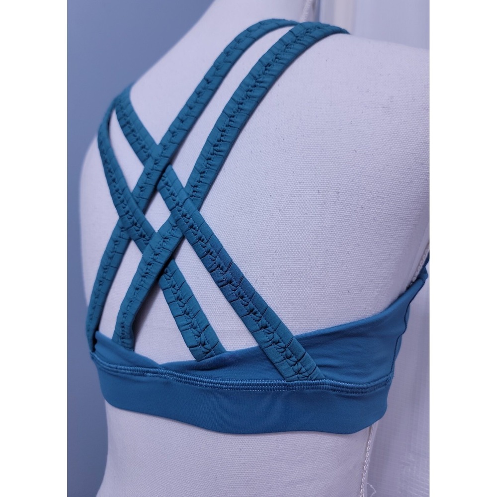 Lululemon 8 Energy Bra Braided Sea Green Strappy Sexy Athletic Gym - Picture 7 of 10